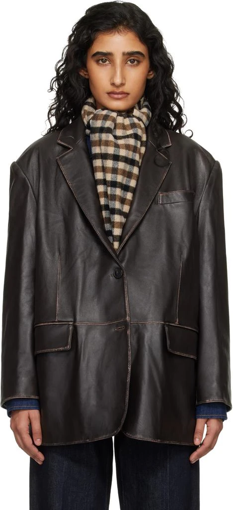 Weekend Max Mara Brown Pila Leather Blazer