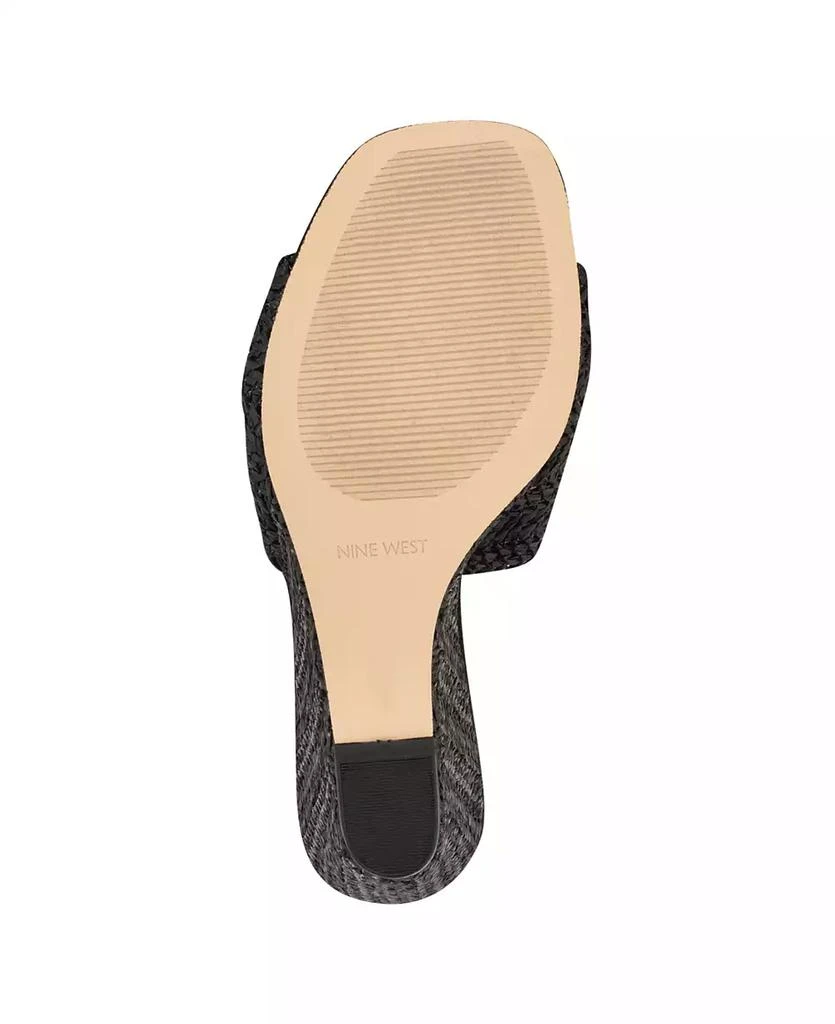 Nine West Women's Nikhil Slip-On Square Toe Wedge Sandals 5