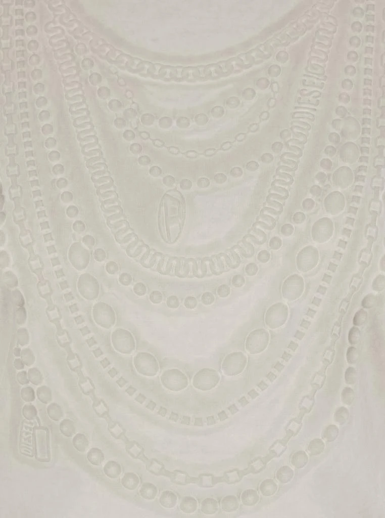 Diesel 'T-Nekka' White T-Shirt With Embossed Details On The Front In Cotton Blend Woman 3
