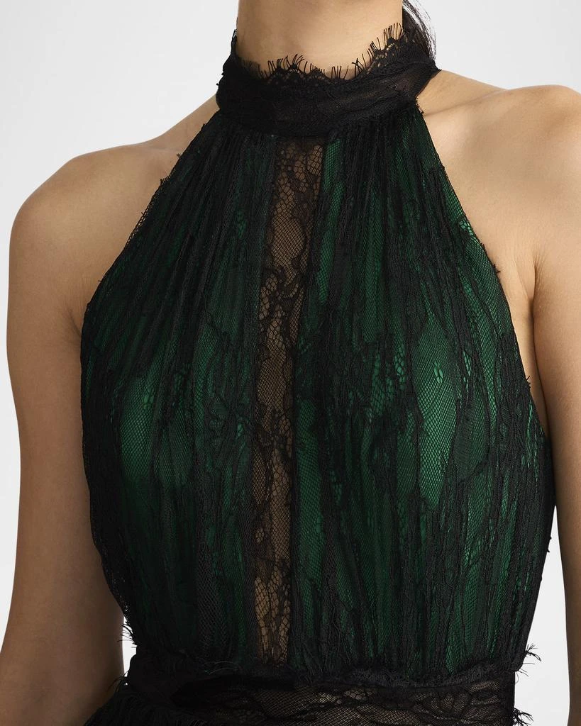 Zac Posen Wicked x Zac Posen Halter Chiffon & Lace Gown 5