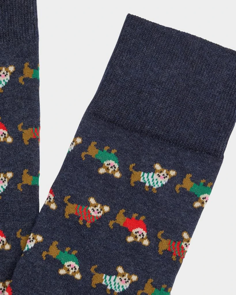 Neiman Marcus Men's Dog Holiday 6-Pack Crew Socks 2