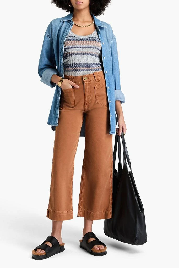 FRAME Cropped cotton-blend twill straight-leg pants 2