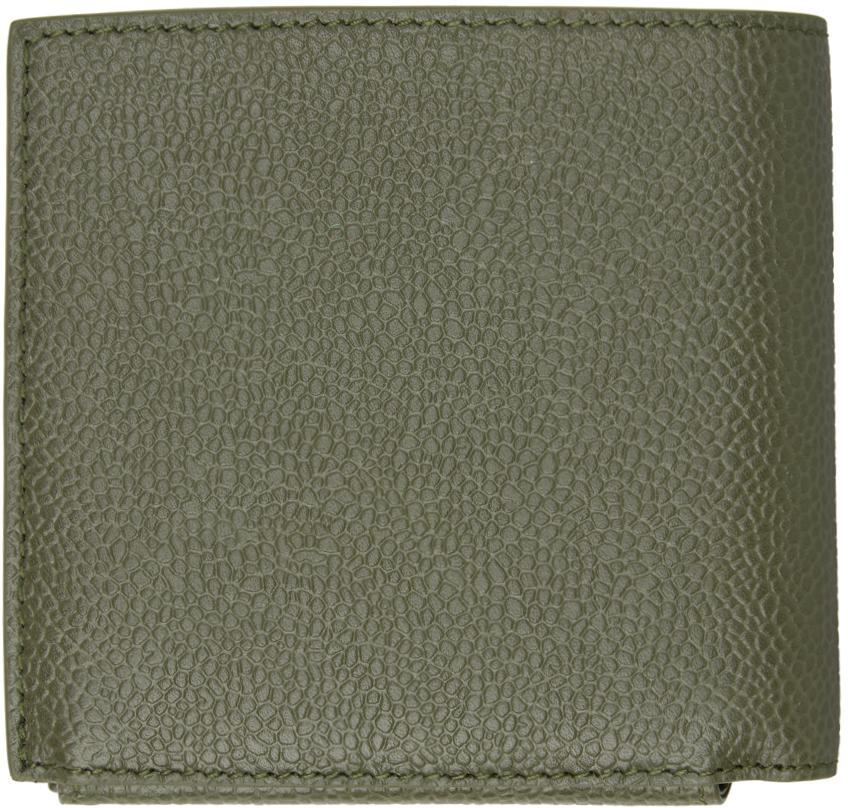 Thom Browne Green Pebble Grain Coin Purse Bifold Wallet