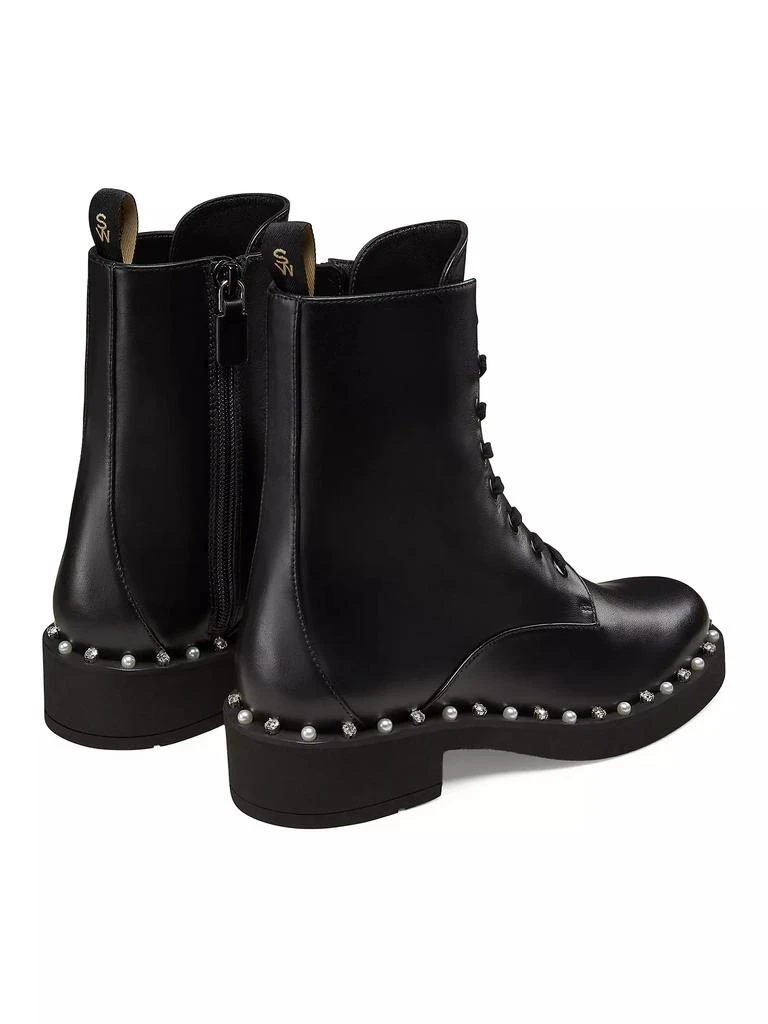 Stuart Weitzman Reverie Embellished Leather Lace-Up Booties 3