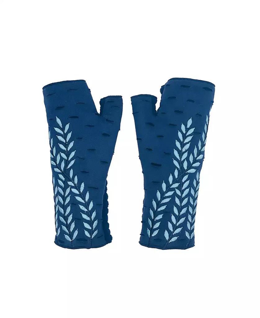 Feelgoodz Women s Artisan Crafted Fleece Lined Trellis Fingerless Jersey Gloves