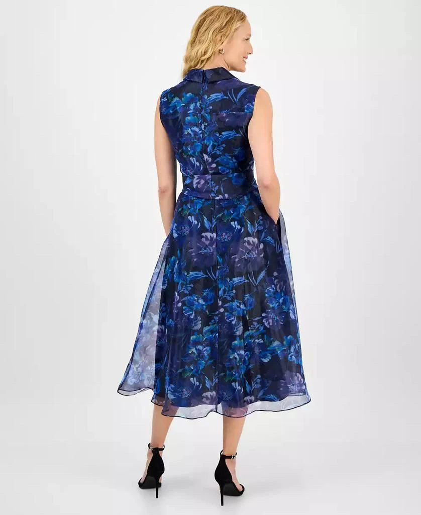 julia jordan Women's Printed Fit & Flare Tie-Waist Dress 5