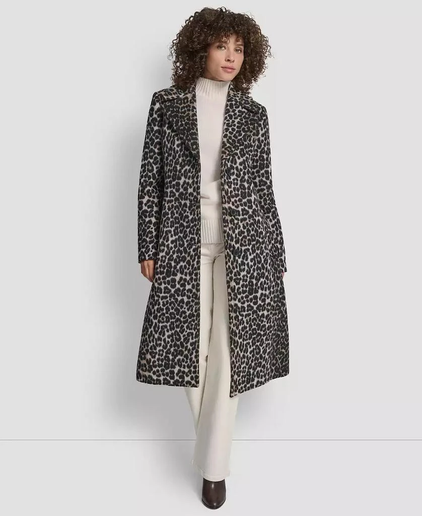 DKNY Women
s Maxi Boucle Notch Collar Coat 3