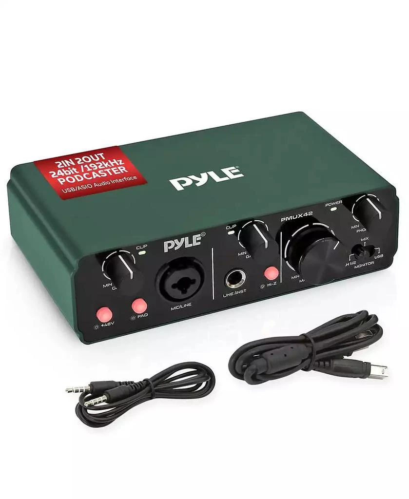 Pyle Podcasting USB/ASIO Audio Interface for Recording, Songwriting ...