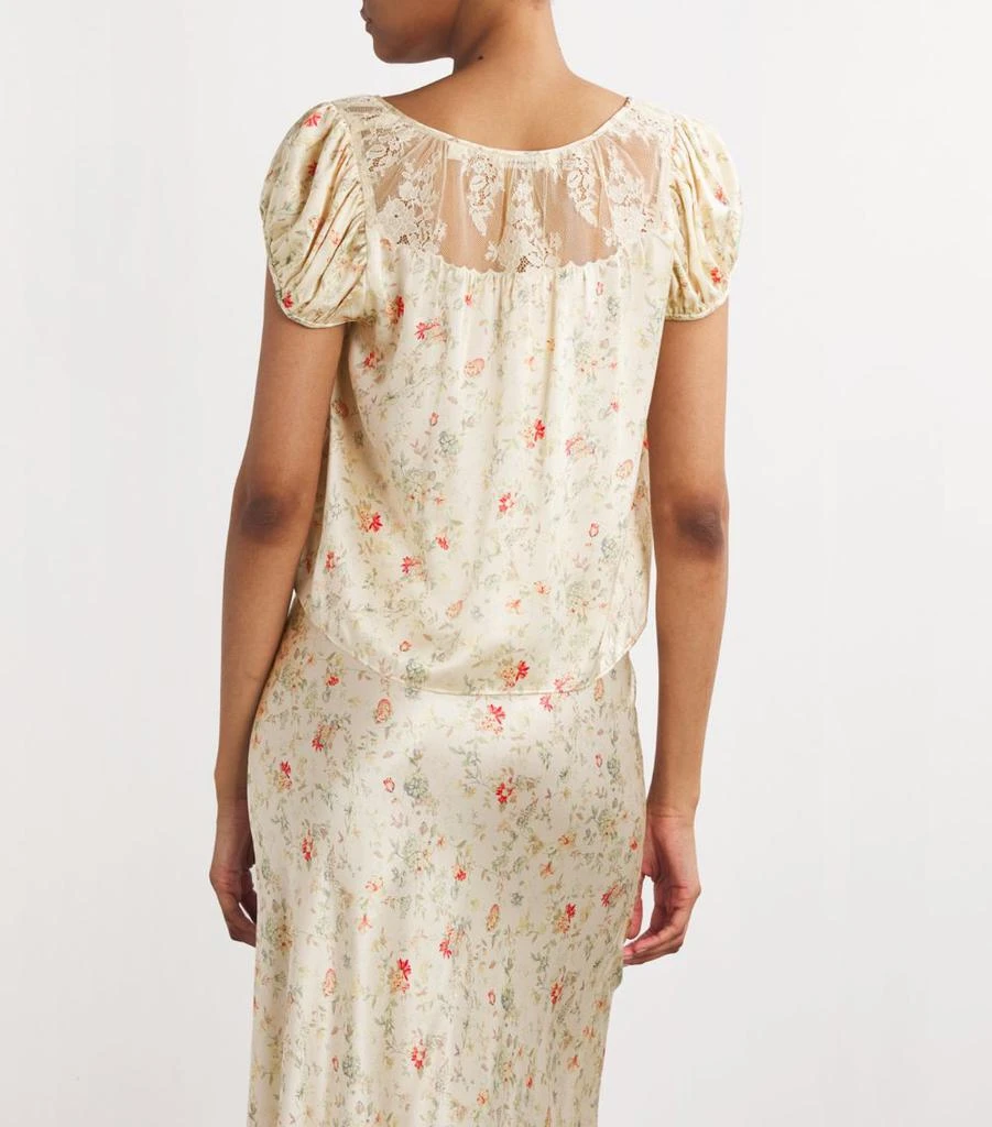 DÔEN Silk Flowering Meadow Print Camri Blouse 4