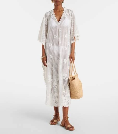 MELISSA ODABASH Josephine ruffled cotton-blend kaftan 2