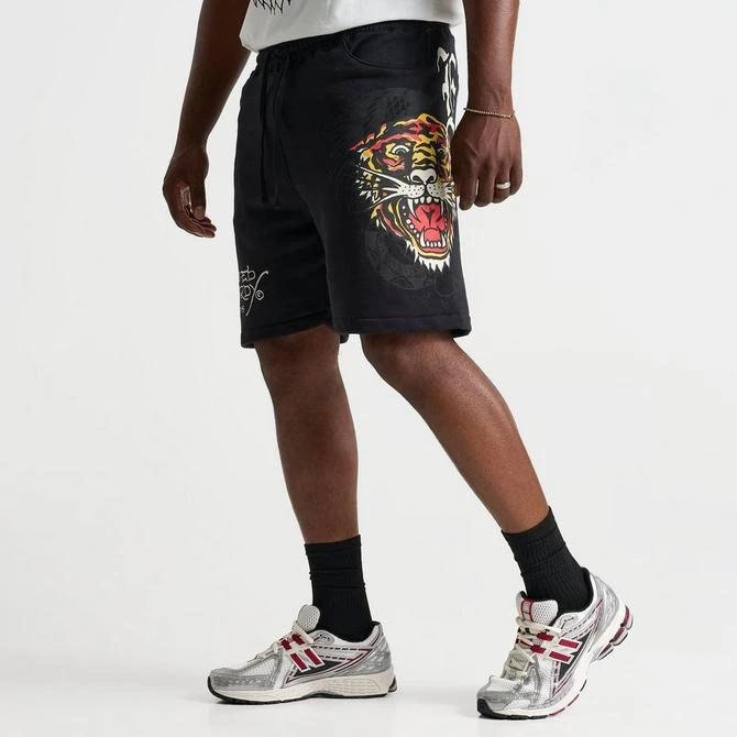 ED HARDY Men's Ed Hardy Tiger Dagger Fleece Shorts 3