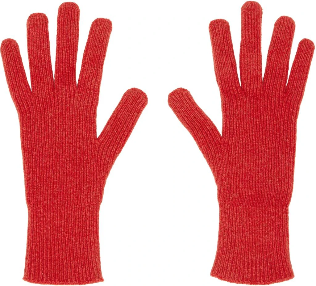 Baserange Red Ribbed Gloves 1