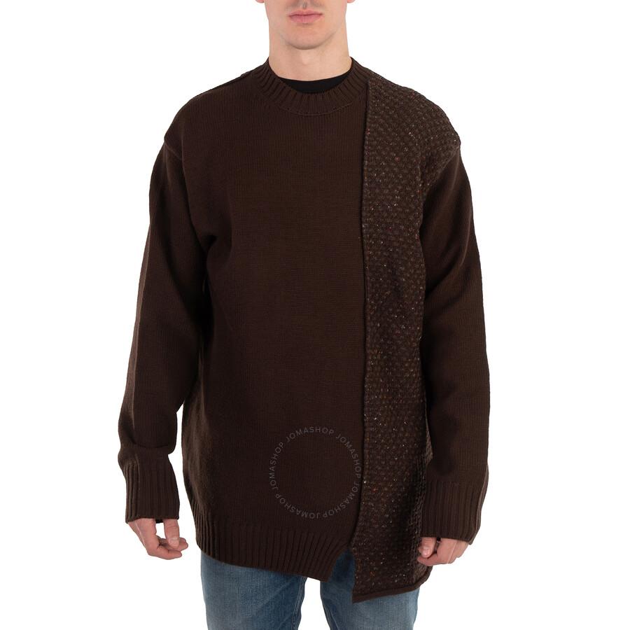 YOHJI YAMAMOTO Men's Brown  Round Neck Knit Sweater