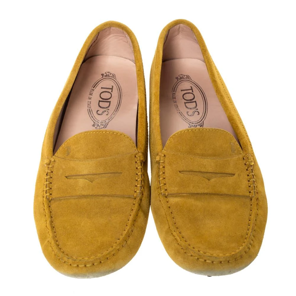 Tod's Tod's Yellow Suede Penny Loafers Size 39.5 3