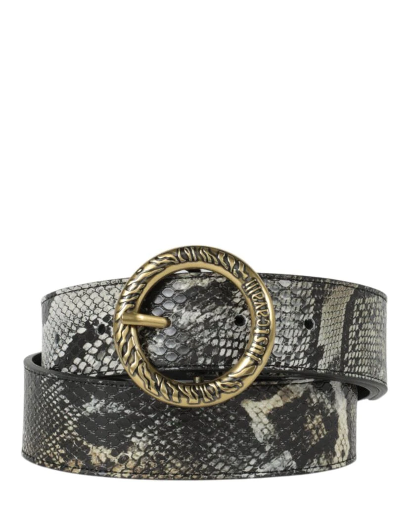 Just Cavalli Round Buckle Snake Print Belt 3