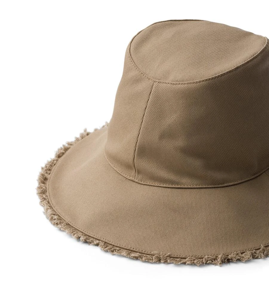 Prada Wide-Brim Drill Bucket Hat 2