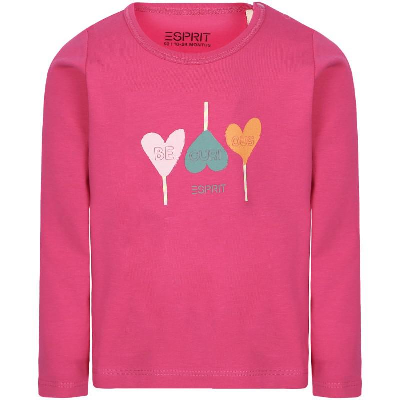 Esprit Be curious long sleeved t shirt in fuchsia
