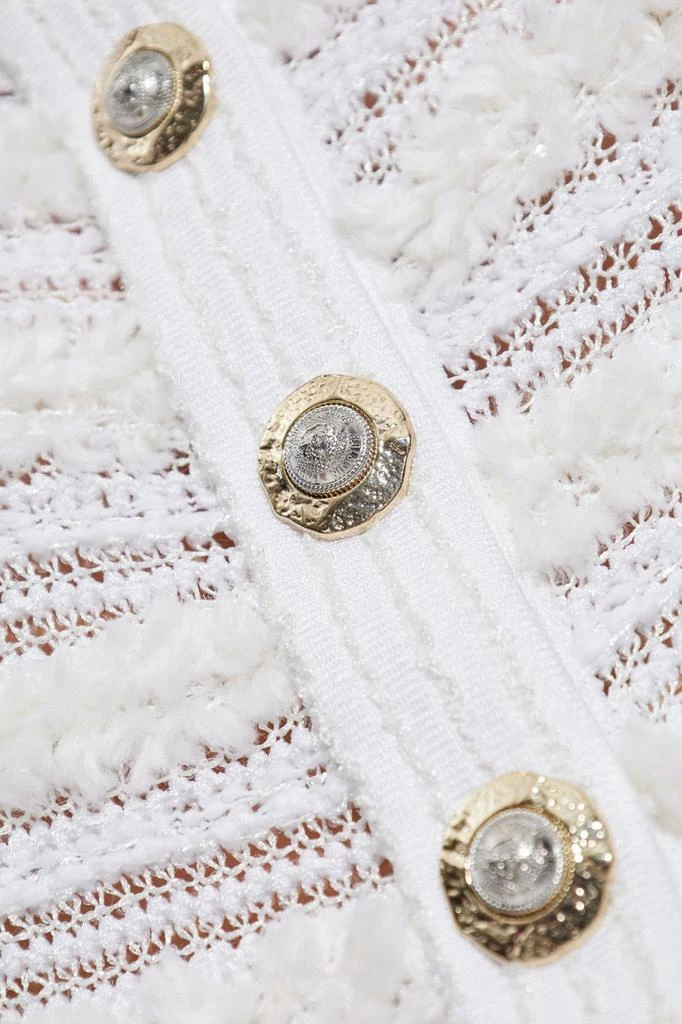 Balmain Balmain Long-Sleeved Tweed-Effect Knit Cardigan 4