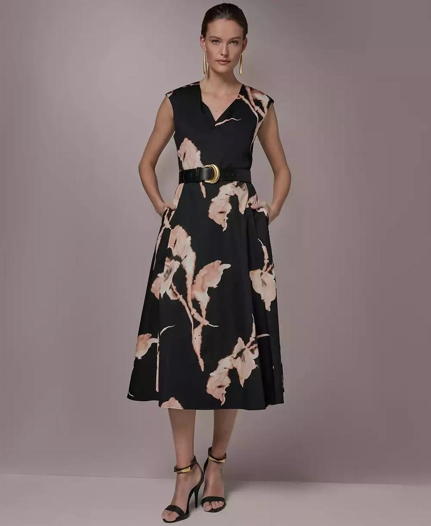 Donna Karan Women
s Printed V-Neck Dress 5