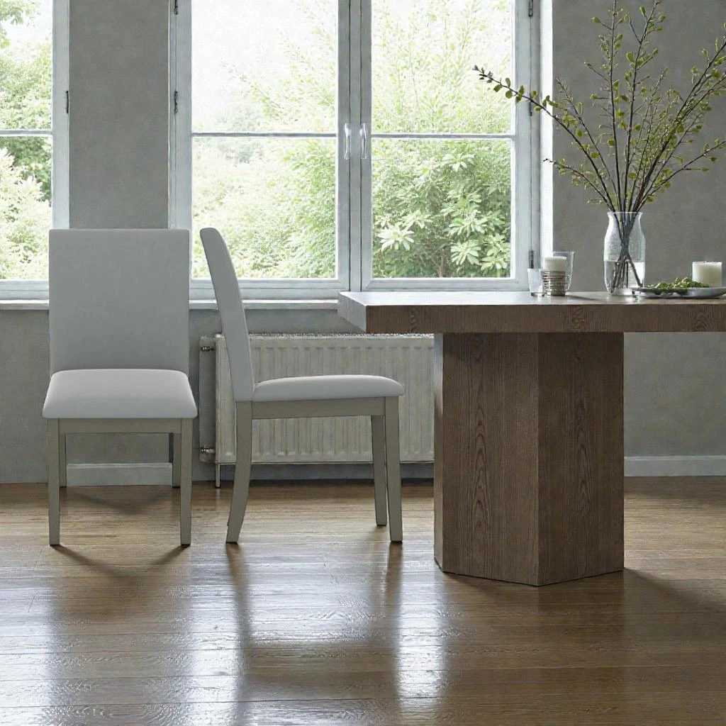 Hivvago Two-Piece Upholstered Chair Set with Sturdy Rubber Wood Support