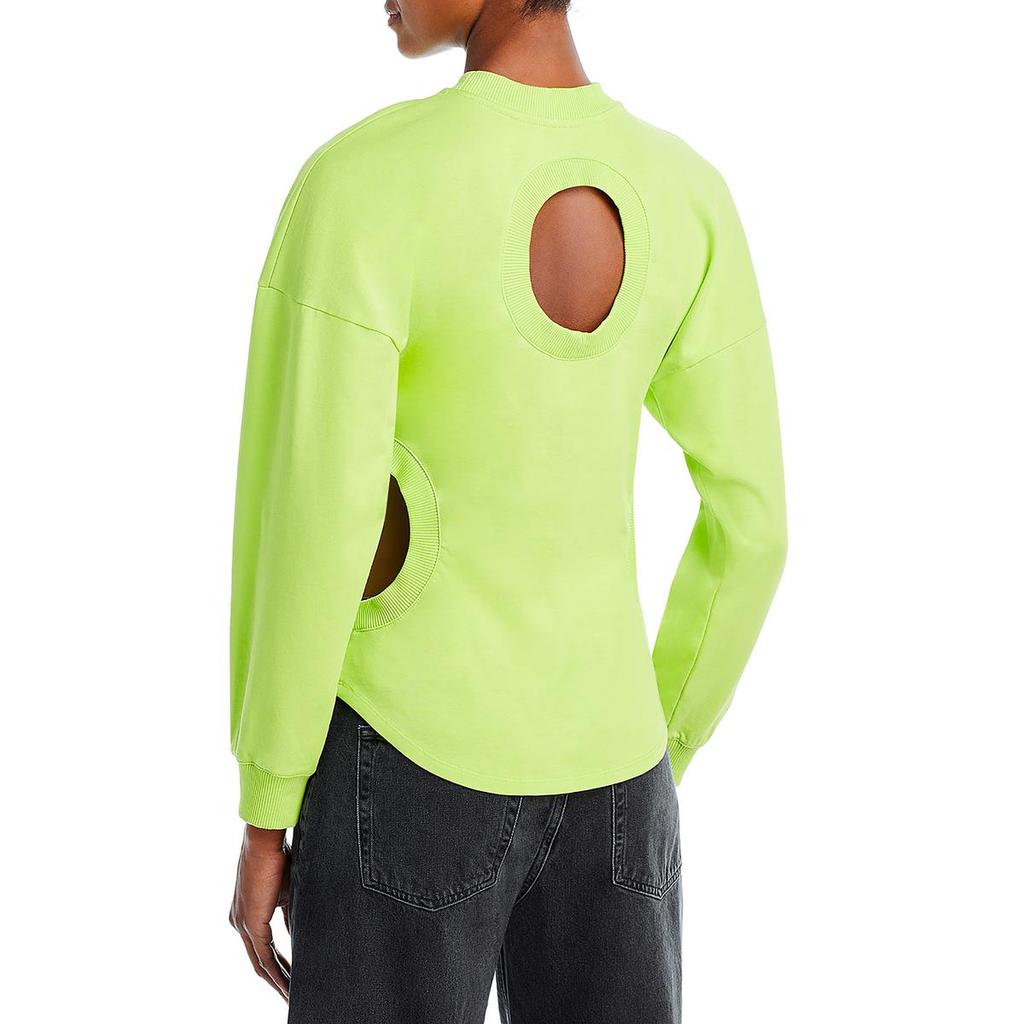 A.W.A.K.E MODE Womens Long Sleeve Ribbed Trim Pullover Top
