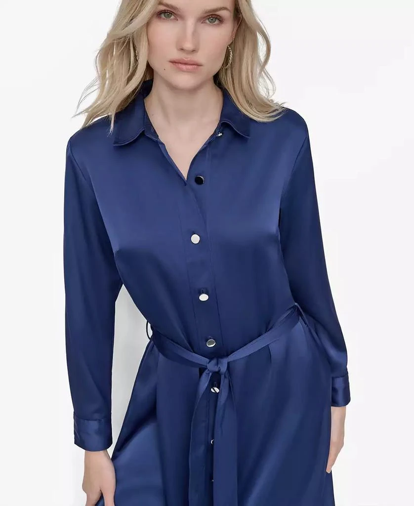 DKNY Women's Collared Long-Sleeve Shirtdress 4