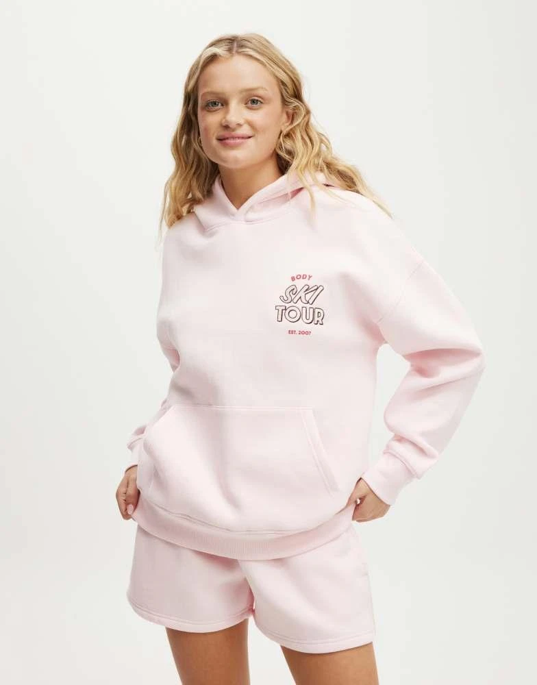 Cotton:On Cotton On Plush premium graphic hoodie in pink 1