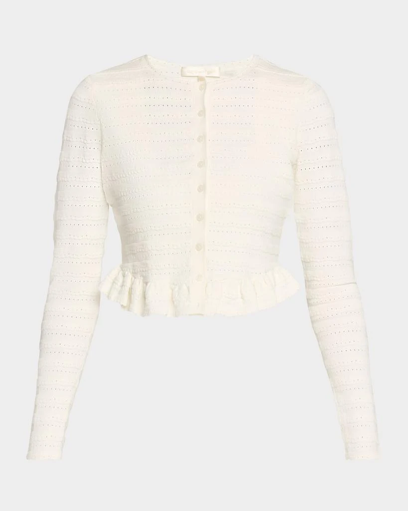 LOVESHACKFANCY Rogan Ruffle-Hem Cardigan 1