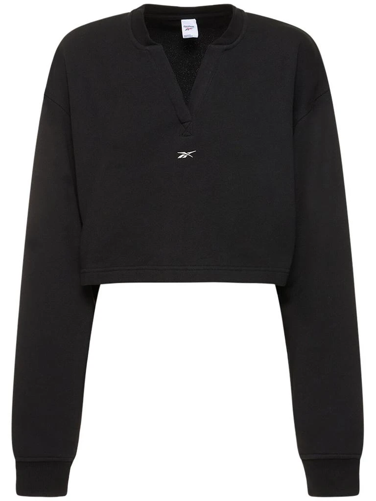 Reebok Classic Cotton V-neck Crop Sweatshirt 1