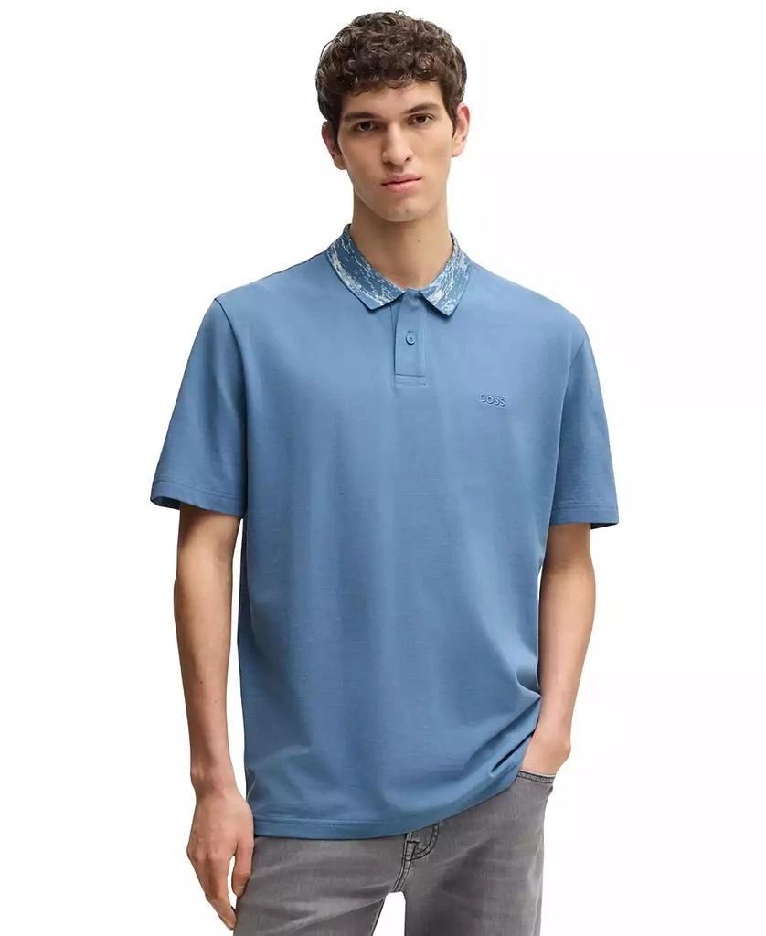 Men's Relaxed-Fit Cotton-Pique with Collar Artwork Polo Shirt – On