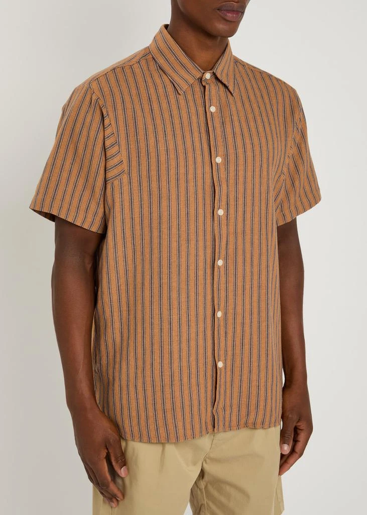 Oliver Spencer Gassison striped linen-blend shirt 2