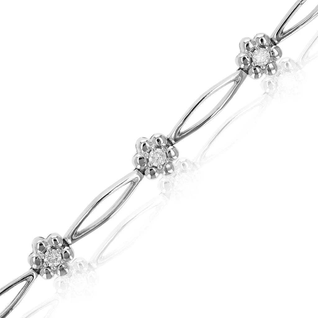 Vir Jewels 1/2 cttw SI2-I1 Diamond Bracelet 10K White Gold Flower Shape Clover 6.5 Inch 3