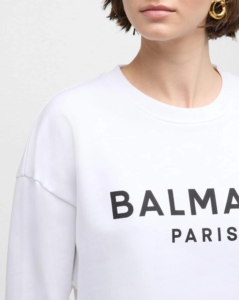 Balmain Logo Bulky Crop Sweatshirt 6