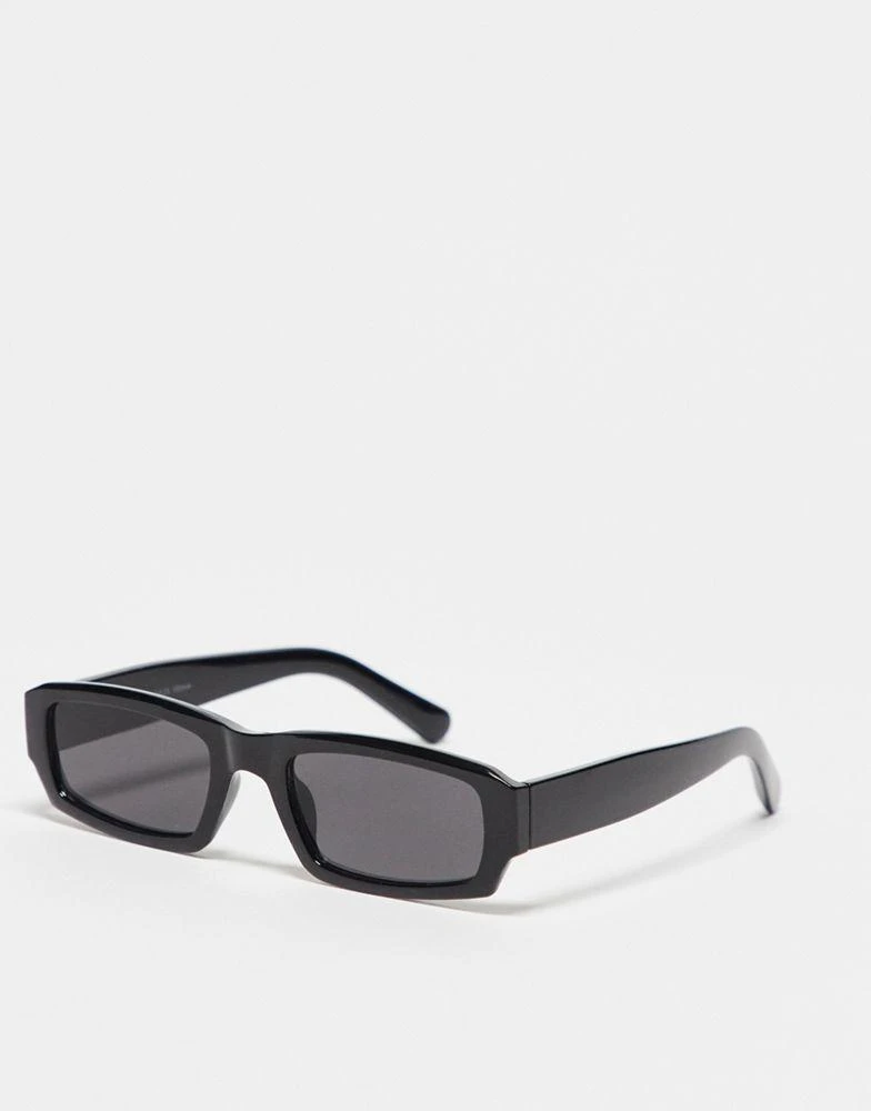 Pull&Bear Pull&Bear bold rectangular sunglasses in black 1