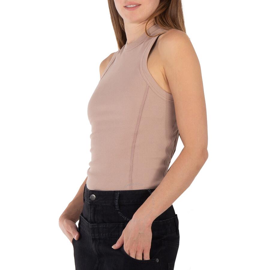 Tibi Ladies Toffee Ribbed Racerback Bodysuit