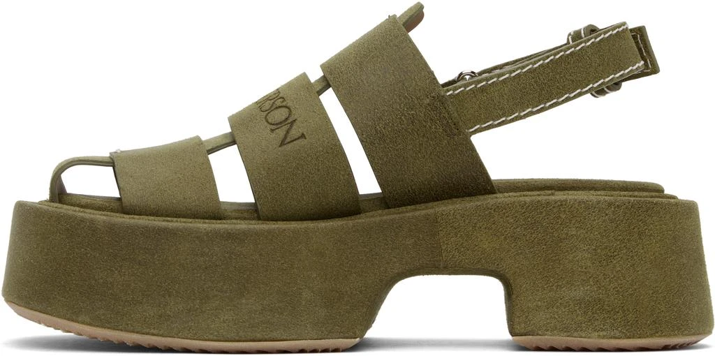 JW Anderson Green Suede Platform Fisherman Sandals 3