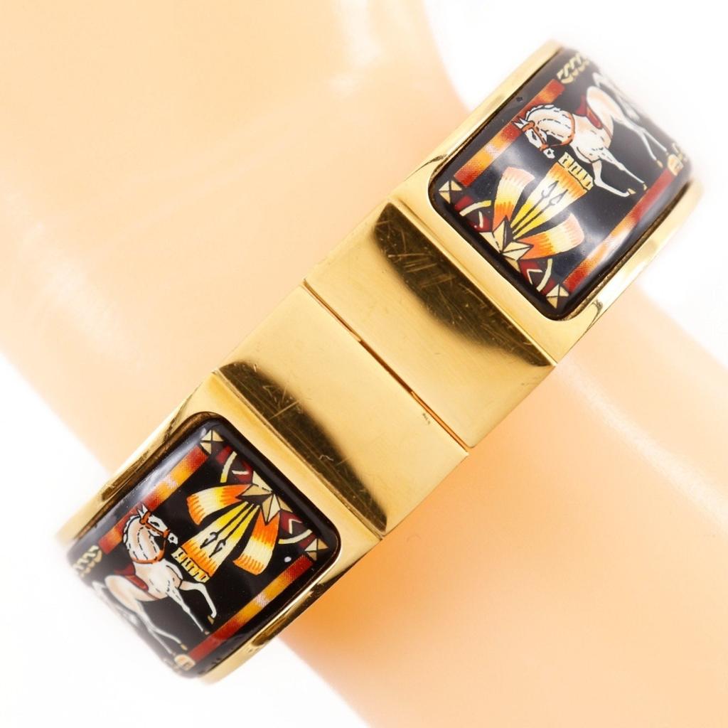 Hermes gold gold Plating Charm Bracelet (Pre-Owned)