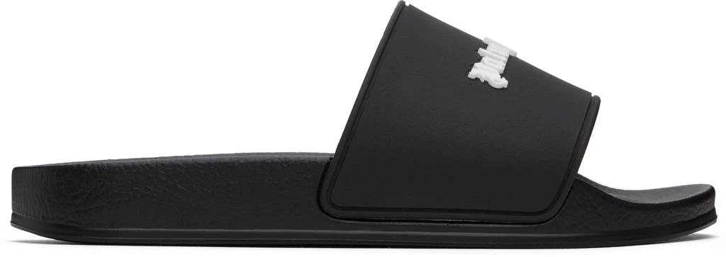 Palm Angels Black Classic Logo Pool Slides 1
