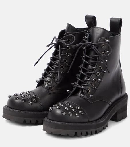 Junya Watanabe Embellished leather biker boots 5