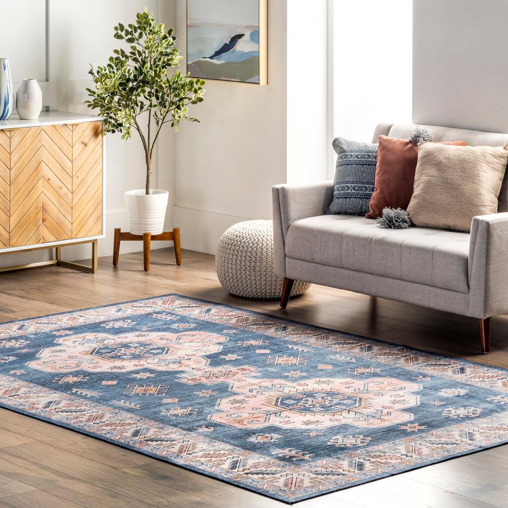 nuLOOM Norma Machine Washable Traditional Medallion Area Rug