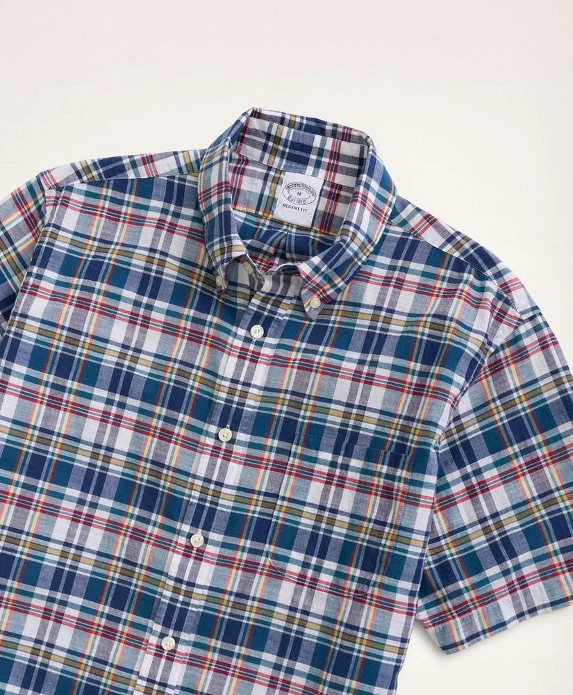 Brooks Brothers Regent Regular-Fit Sport Shirt, Short-Sleeve Madras 2