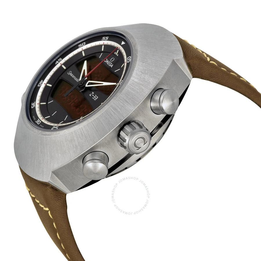 Omega Spacemaster Z-33 Black Analog-Digital Dial Brown Leather Chronograph Men's Watch 32592437901002 2