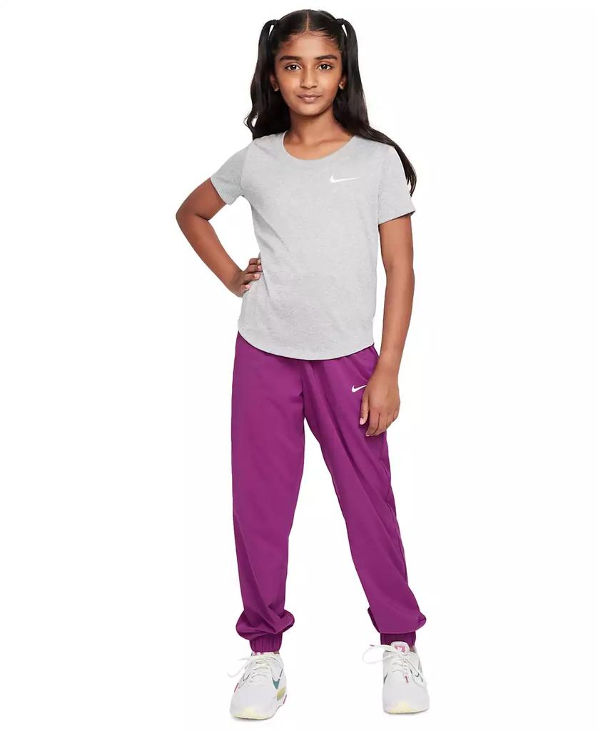 NIKE Big Girls' Dri-FIT Swoosh Logo Crewneck T-Shirt