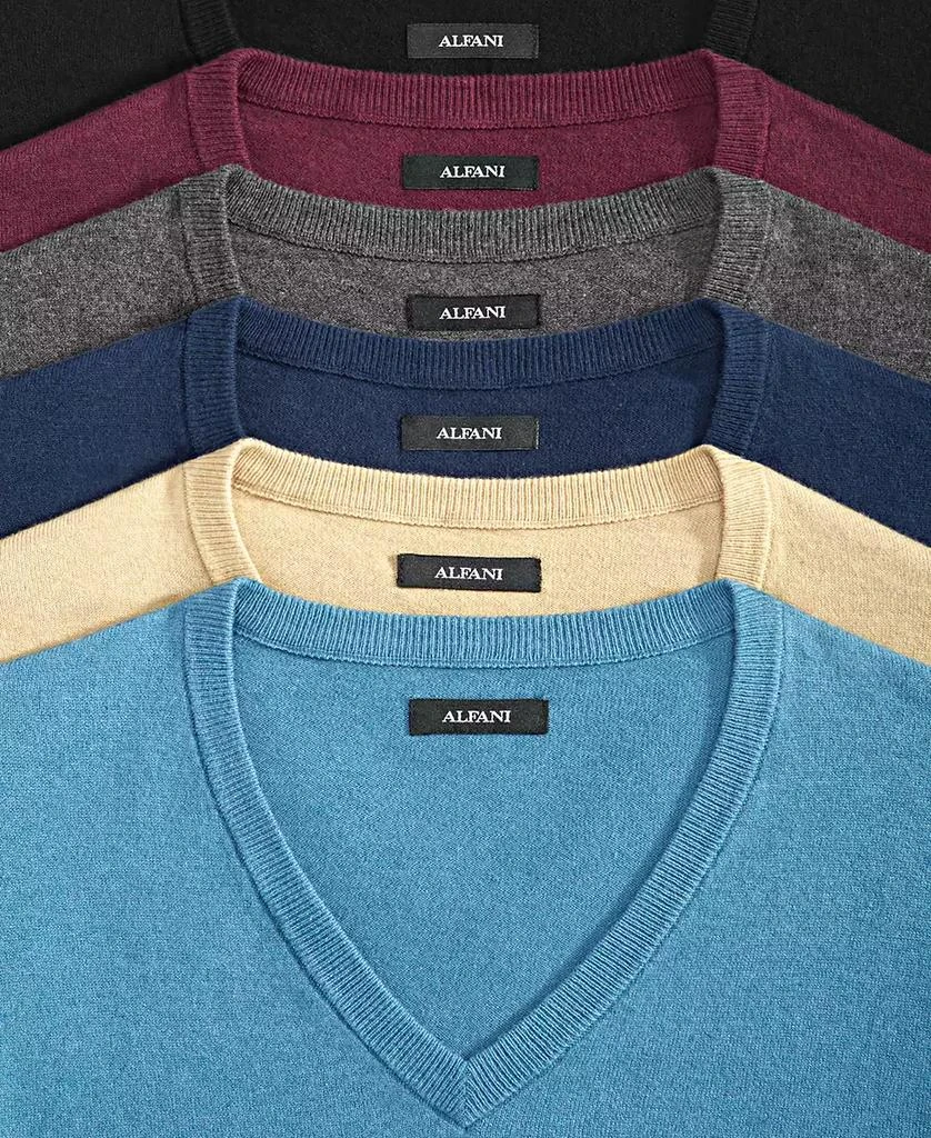 Alfani Men's Solid V-Neck Cotton Sweater, Created for Macy's 4
