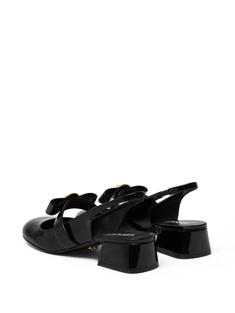 Versace GIANNI RIBBON PATENT LEATHER PUMPS 4