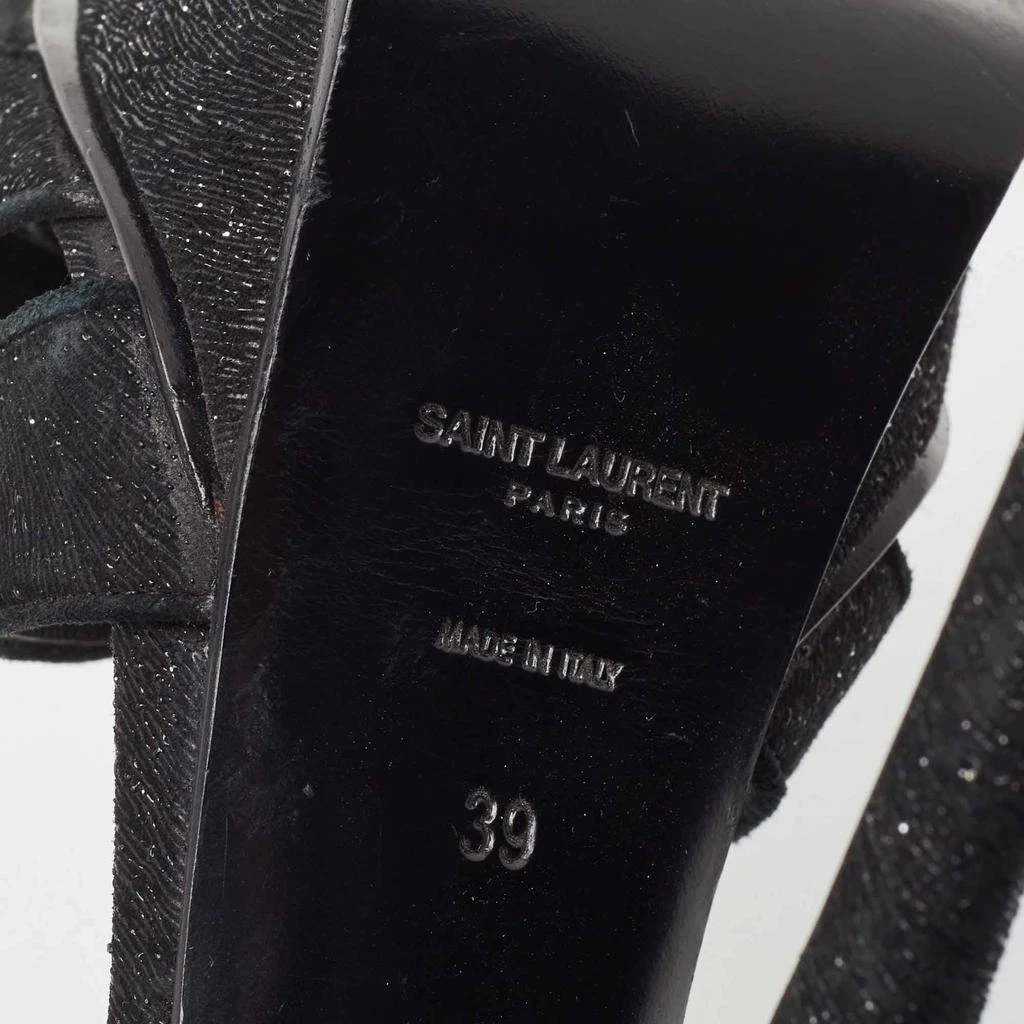 Yves Saint Laurent Saint Laurent Black Textured Suede Tribute Sandals Size 39 8
