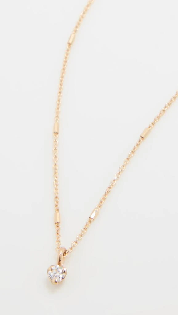 Zoe Chicco 14k Prong Diamond on Tiny Bar and Cable Chain Necklace