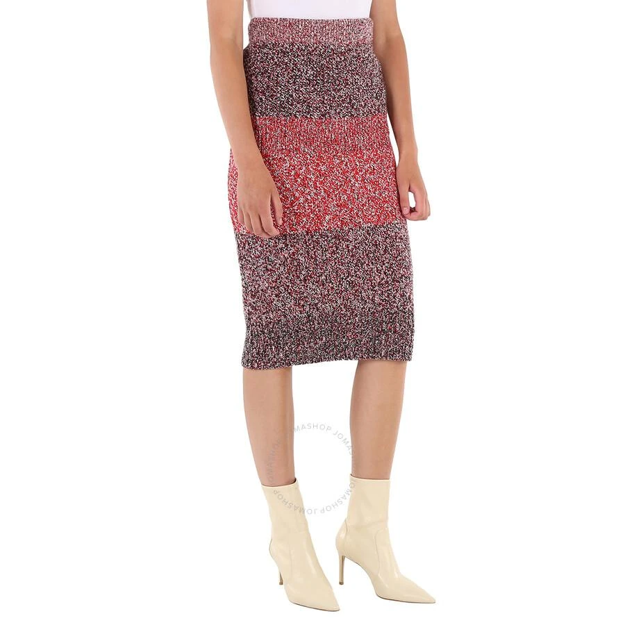 Burberry Womens Cashmere Cotton Wool Blend Mouline Skirt in Red 2