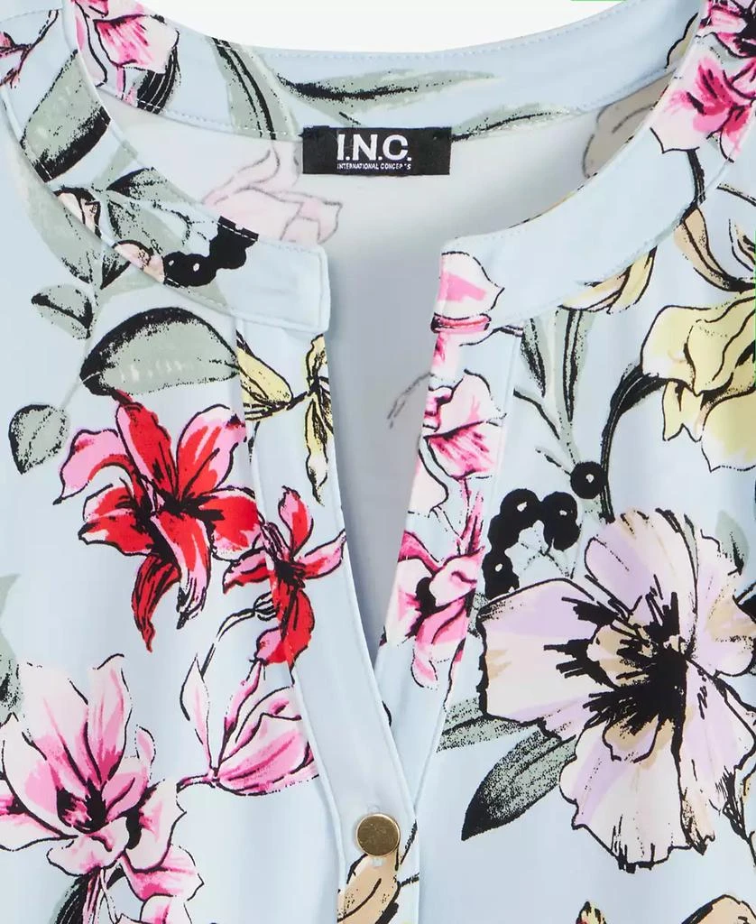 INC International Petite Floral-Print Henley Top, Macy
s Exclusive 5