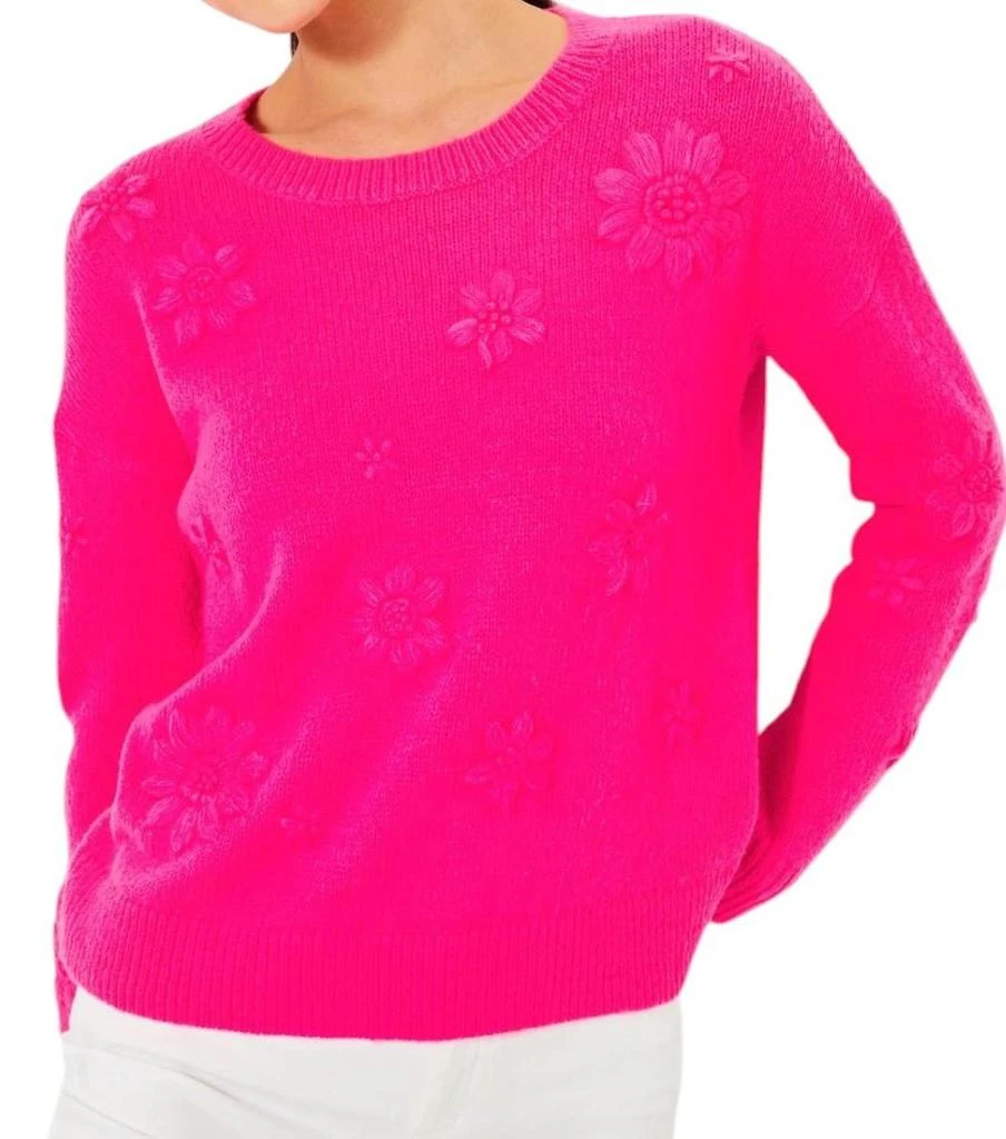 Lilly Pulitzer Elizabelle Sweater In Passion Fruit Pink Coastal Flowers 3